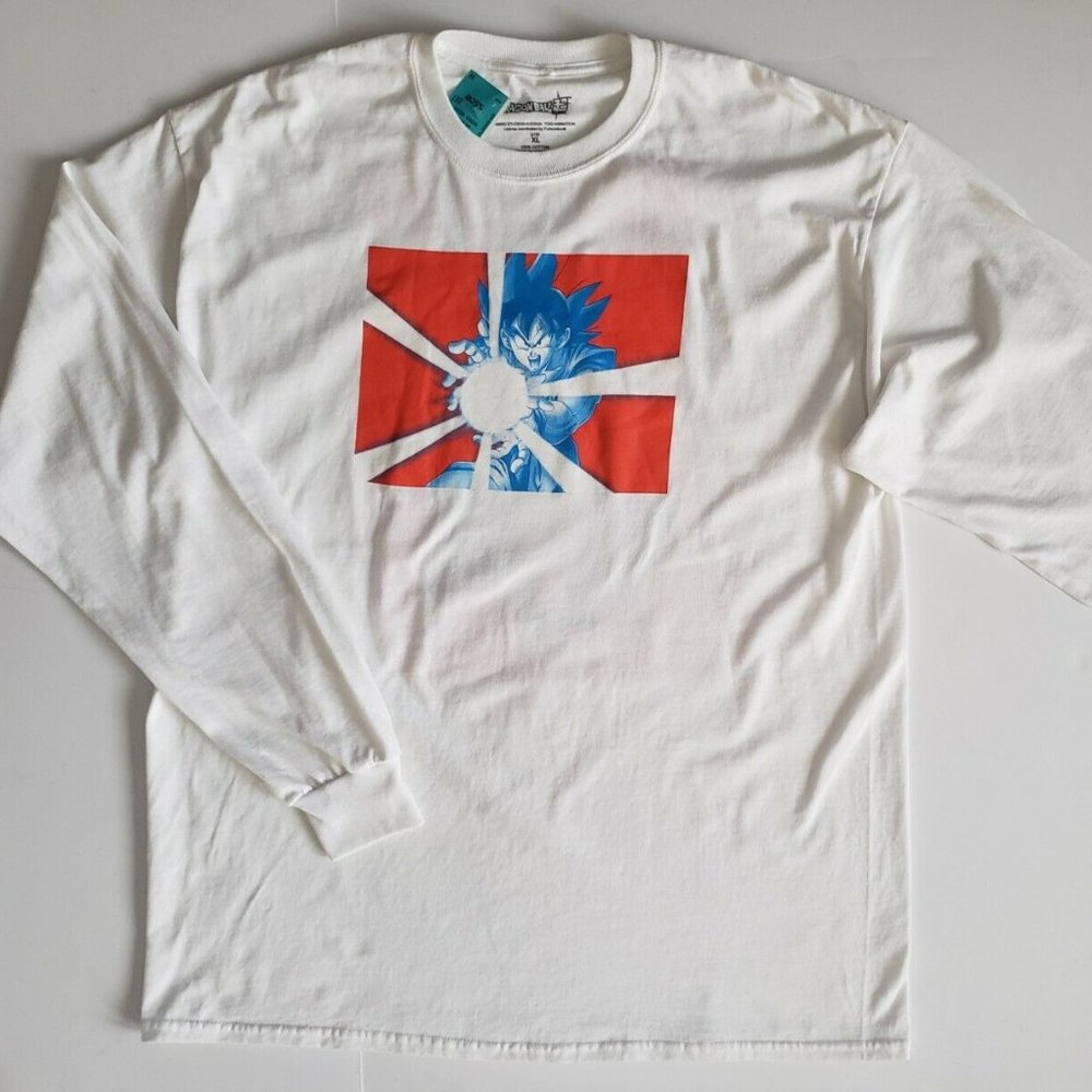 Dragon Ball Z Men’s Size X-Large Long Sleeve T-Shirt Goku White XL
